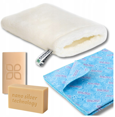 Raypath Zestaw Rękawica biała M na mokro + Sunbeam Morski+ Mydło szare 100g